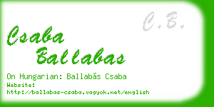 csaba ballabas business card